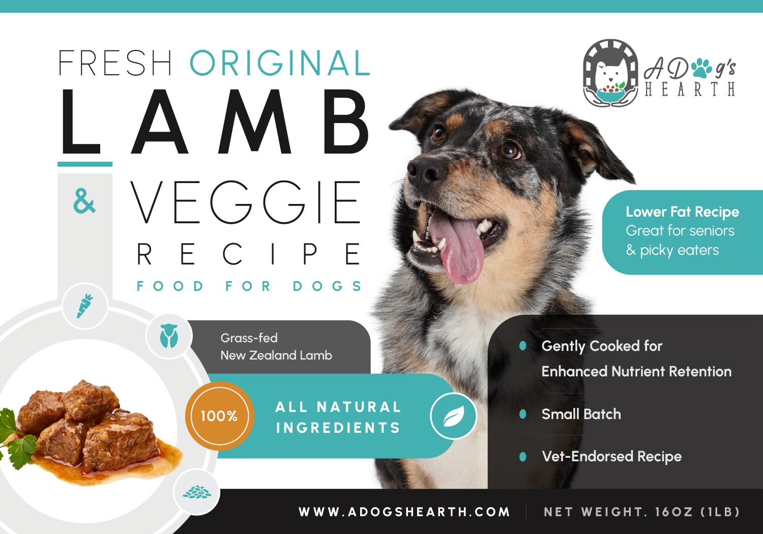 Fresh Original Lamb and Veggie Recipe label